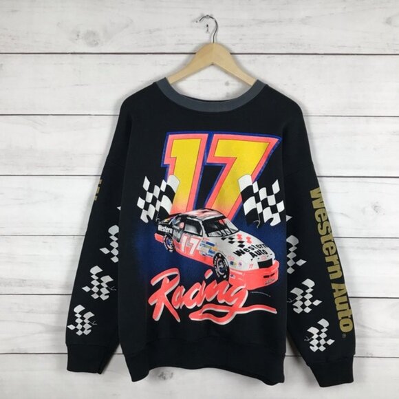 Vintage 1992 Nascar 17 All Over Print Racing Sweatshirt - Picture 1 of 8
